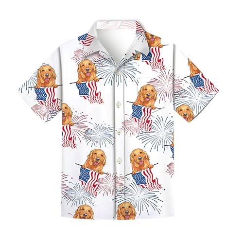 Regenboog Patriotisches Herrenhemd zum 4. Juli, USA-Flagge, 3D-Druck, kurzärmelig, Button-Down-Shirt, lustiges Hawaii-Strandoberteil, Unabhängigkeitstag, Hund, Größe L Regenboog Patriotisches Herrenhemd zum 4. Juli, USA-Flagge, 3D-Druck, kurzärmelig, Button-Down-Shirt, lustiges Hawaii-Strandoberteil, Unabhängigkeitstag, Hund, Größe L von Regenboog