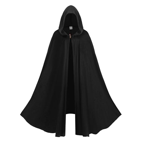 Regenboog Renaissance-Umhang für Herren und Damen, mit Kapuze, mittelalterliches Renaissance-Kostüm, viktorianischer Umhang, schwarzer Samt-Umhang, 109,2 cm Regenboog Renaissance-Umhang für Herren und Damen, mit Kapuze, mittelalterliches Renaissance-Kostüm, viktorianischer Umhang, schwarzer Samt-Umhang, 109,2 cm von Regenboog