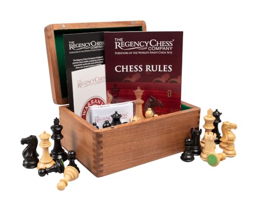 Competition Staunton Ebonisierte Schachfiguren mit 7,6 cm König und Palisander Aufbewahrungsbox von Regency Chess