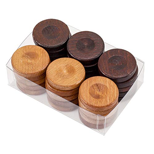 Regency Chess Wooden Backgammon Stones Natural & Brown 36mm von Regency Chess