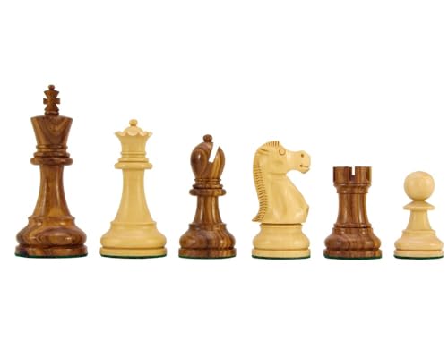 Jacob Knight Golden Rosewood Staunton Chess Pieces 3.75 Inches von Regencychess