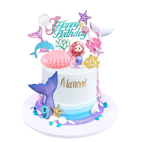 Regendeko Happy Birthday Glizer Meerjungfrau Maritimes Thema Tortendeko Ocean Theme Tortenaufleger Kuchendekoration Cupcake Cake Toppers Geburtstagskuchen Deko Tortendeko Mädchen Partydeko Mädchen Regendeko Happy Birthday Glizer Meerjungfrau Maritimes Thema Tortendeko Ocean Theme Tortenaufleger Kuchendekoration Cupcake Cake Toppers Geburtstagskuchen Deko Tortendeko Mädchen Partydeko Mädchen von Regendeko
