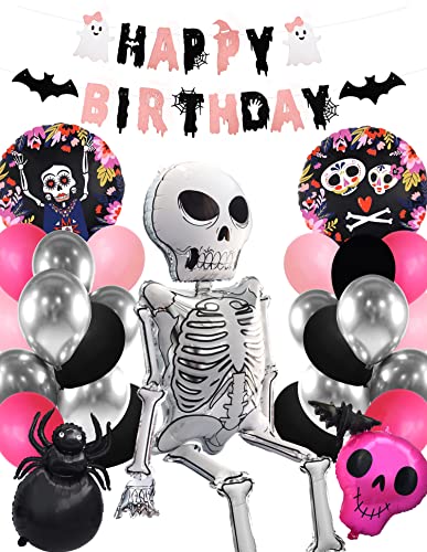Regendeko Rosa Halloween Happy Birthday Geist Skelett Spinne Folienballon Deko Set Ballons Girlanden Regendeko Rosa Halloween Happy Birthday Geist Skelett Spinne Folienballon Deko Set Ballons Girlanden von Regendeko