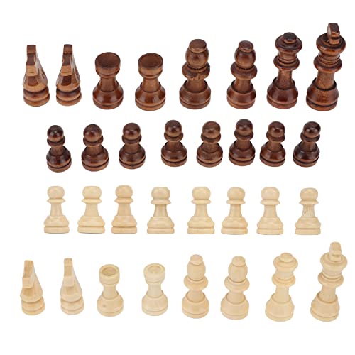 Schachfiguren aus Holzimitat, nur 32 Stück, Schachfiguren, 55 mm, Königs-Ersatz für fehlende Teile für Familientreffen, Partyspiele von Rehomy