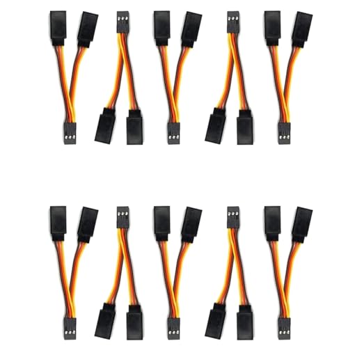 Reinscer 10 Stück JR/Futaba Style Servo 1 Bis 2 Y Kabelbaum Kabel Splitterkabel Stecker Auf Buchse Verlängerungskabel für RC Modelle 7cm von Reinscer