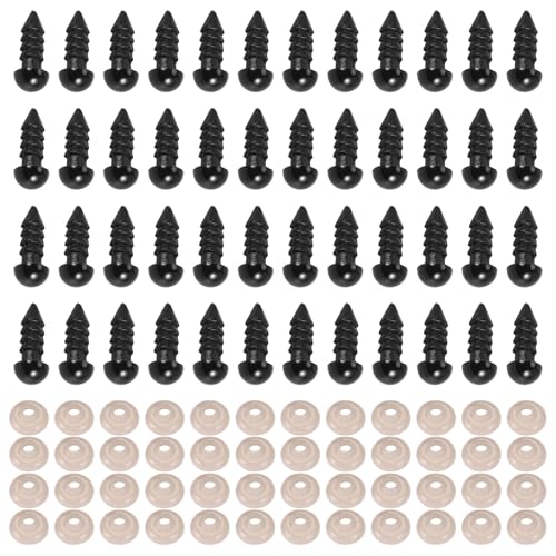 Reinscer 100 StüCke SicherheitshäKelaugen Aus Kunststoff mit 100 Unterlegscheiben für HäKeln (0,24/6 Mm) von Reinscer