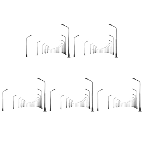 Reinscer 100 Stück Modell Bahn 10 cm Laternen Pfahl Straßen Laternen HO Maß Stab 1:87 LED 3V Widerstände LQS08 Single Kopf von Reinscer