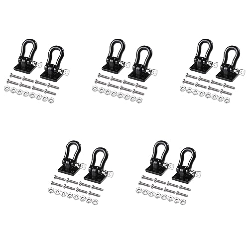 Reinscer 10Pcs Anhänger Abschleppschnalle Abschlepphaken Metall Kletteranhänger Schäkel für 1/10 RC Car Truck Climbing Car (Schwarz) von Reinscer