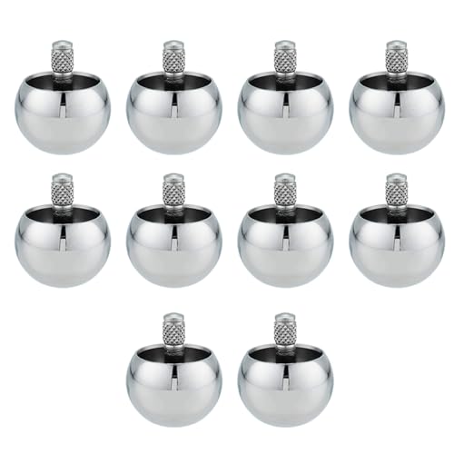 Reinscer 10X Tippe Top Metall Oben Umdrehen Edelstahl Kreisel Erstaunliches Spielzeug Geschenk, Silber von Reinscer