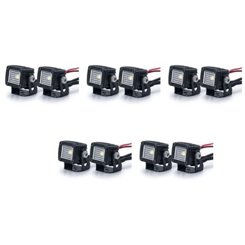 Reinscer 10x Modifizierte Scheinwerfer Spotlights Car Top Lights Bumper Lights für AXIAL SCX10 TRX4 TRX6 1/10 RC Crawler Car,D von Reinscer