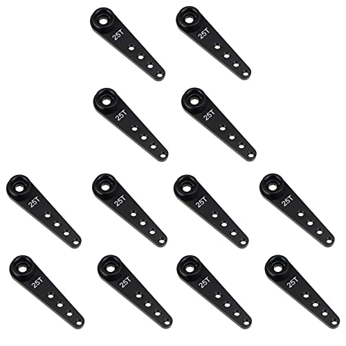 Reinscer 12 Stuecke 37 mm 25 T Metall Verlängerung Lenkung Servo Arm Horn für RC Auto Raupen Teile, Schwarz von Reinscer