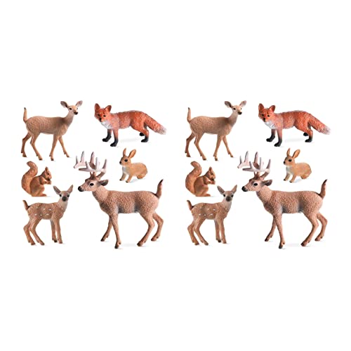 Reinscer 12 Stücke Waldtiere Figuren Kreaturen Figuren Eichhörnchen Kaninchen Familie Figuren Miniatur Spielzeug von Reinscer