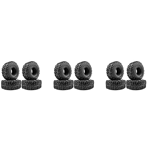 Reinscer 12PCS 120MM 1.9 Rubber Rocks Reifen Radreifen für 1/10 RC Rock Crawler Axial SCX10 90046 AXI03007 TRX4 D90 MST von Reinscer