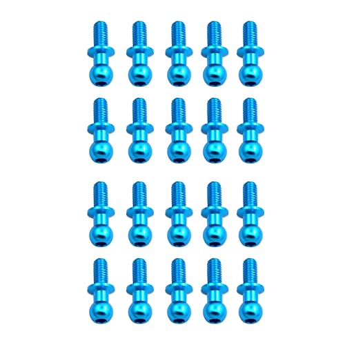 Reinscer 20 Stücke M3 Metall Sechskant Kopf Schrauben für TT01 TT02 D5 1/10 RC Drift Auto Teile Universal,Blau von Reinscer