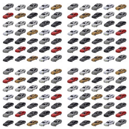 Reinscer 200 Stück 1:87 HO Modell Auto Bemalte Auto Modelle HO/TT Skala Eisenbahn Modell Herstellung Mat von Reinscer