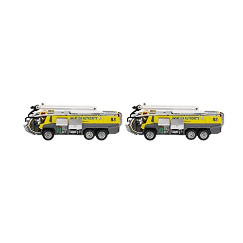 Reinscer 2X 1:32 Flughafen Feuerwehrauto Feuerwehrauto -Druckguss-Technikfahrzeuge Automodell Spielzeug mit Sound Light Pull Back Geschenke, Gelb Reinscer 2X 1:32 Flughafen Feuerwehrauto Feuerwehrauto -Druckguss-Technikfahrzeuge Automodell Spielzeug mit Sound Light Pull Back Geschenke, Gelb von Reinscer