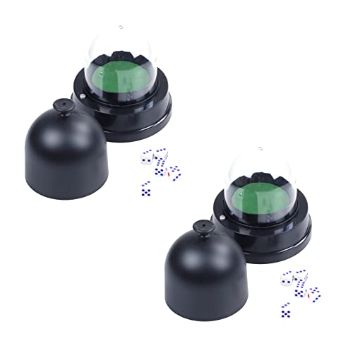 Reinscer 2X Automatic Dice Roller Cup Batteriebetriebenes Pub Bar Partei Spiel mit 5 WÜRfeln Schwarz von Reinscer