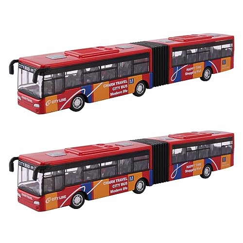 Reinscer 2X Kinder Diecast Model Vehicle Bus Auto Spielzeug Kleines Baby Zurückziehen Spielzeug Rot von Reinscer