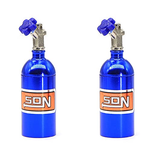 Reinscer 2X Metall Simulierte NOS Stickstoff Flasche für 1/10 RC Crawler Auto TRX4 D90 D110 Axial Scx10 90046, Blau von Reinscer