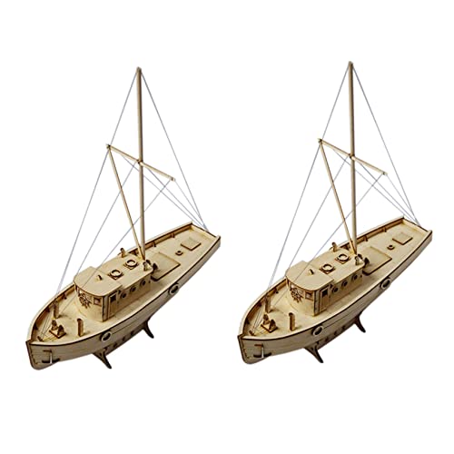 Reinscer 2X Schiffs Modell DIY Kits Segel Boot 1:30 Skala Dekoration Spielzeug Geschenk von Reinscer
