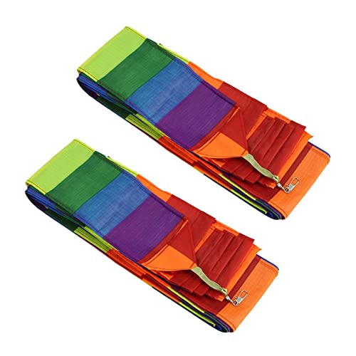 Reinscer 2X Super Nylon Lenkdrachen Schwanz Regenbogen Linie Kite Zubehoer Kinder Spielzeug von Reinscer