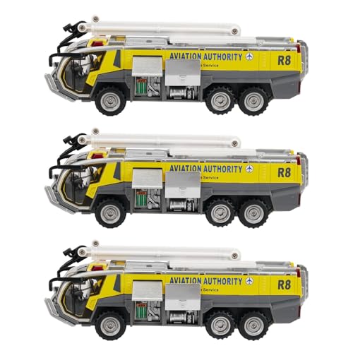 Reinscer 3X 1:32 Flughafen Feuerwehrauto Feuerwehrauto -Druckguss-Technikfahrzeuge Automodell Spielzeug mit Sound Light Pull Back Geschenke, Gelb Reinscer 3X 1:32 Flughafen Feuerwehrauto Feuerwehrauto -Druckguss-Technikfahrzeuge Automodell Spielzeug mit Sound Light Pull Back Geschenke, Gelb von Reinscer