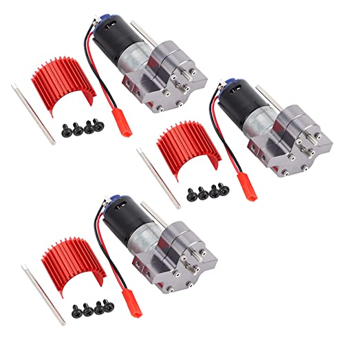 Reinscer 3X 370 GebüRsteter Motor + KüHlköRper Getriebe Satz Aus Aluminium mit Stahl ZahnräDern für C14 C24 B14 B24 B16 B36 6X6 Verbesserte Teile, von Reinscer