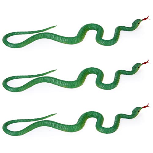 Reinscer 3X Simulation Plüschtier Schlange Simulation Snake Rubber Tip Toy -GrüN von Reinscer