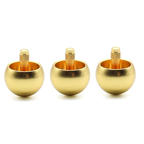 Reinscer 3X Tippe Top Metall Oben Umdrehen Edelstahl Kreisel Erstaunliches Spielzeug Geschenk, Golden von Reinscer