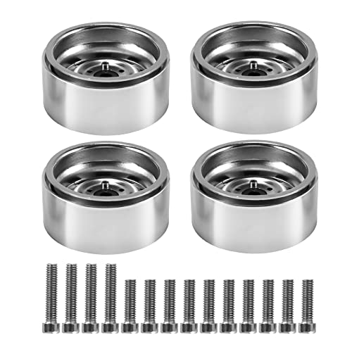 Reinscer 4 StüCke 1.9 Metall Beadlock Rad Naben Felge für 1/10 RC Crawler Axial SCX10 90046 AXI03007 TRX4 D90,1 von Reinscer