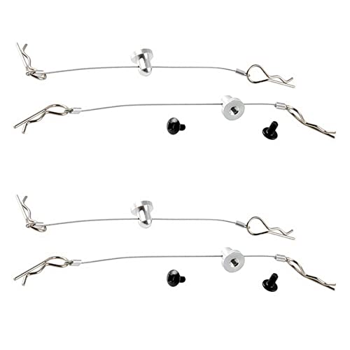 Reinscer 4 Stück Anti-Verloren Karosserie Hülle Draht Clip Stift mit Schrauben Halter für //Arram/Axial 1/10 RC Auto Silber von Reinscer