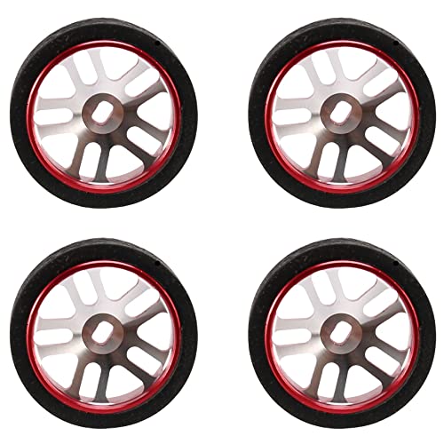 Reinscer 4 Stück Rc Auto Reifen & für K969 K989 K999 P929 Iw04M Iw02 Rm02 Rm03 Dgawd Mini-Z Rc 1/28 Auto Teile, Rot von Reinscer