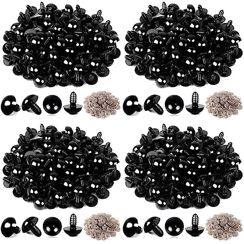 Reinscer 400 Stücke Sicherheitshäkelaugen Aus Kunststoff mit 400 Unterlegscheiben für Häkeln (0,24/6 mm) von Reinscer