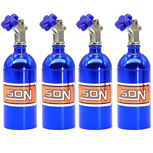 Reinscer 4X Metall Simulierte NOS Stickstoff Flasche für 1/10 RC Crawler Auto TRX4 D90 D110 Axial Scx10 90046, Blau von Reinscer