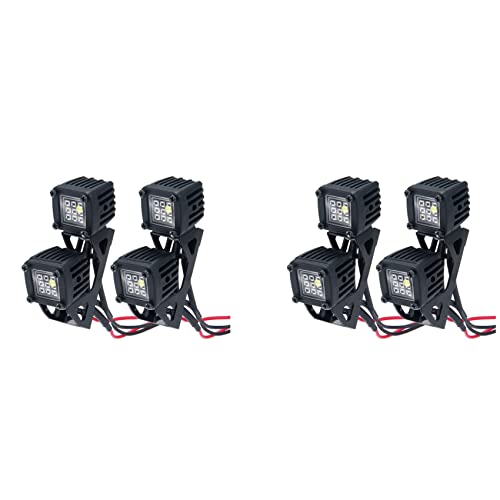 Reinscer 4X Modifizierte Scheinwerferscheinwerfer Auto-Oberlichter Stoßstangenlichter für AXIAL SCX10 TRX4 TRX6 1/10 RC Crawler Car,C Schwarz von Reinscer