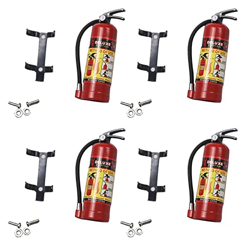 Reinscer 4X RC Dekoration Metall Mini FeuerlöScher für 1/10 RC Crawler Axial SCX10 90046 TRX4 D90, Rot von Reinscer