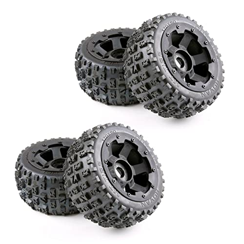 Reinscer 4X Reifen- und Rad Naben Set für 1/5 Km Baja 5B Rc Auto Teile - Hinten 170X80 von Reinscer