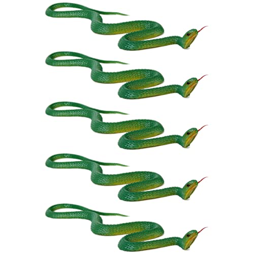 Reinscer 5X Simulation Plüschtier Schlange Simulation Snake Rubber Tip Toy -GrüN von Reinscer