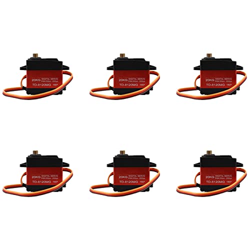Reinscer 6X Td-8120Mg wasserdichte Metall Ausrüstung Digital Servo mit 20Kg Hohes Drehmoment 180 für Rc Fern Bedienung Auto Modell Fahrzeug 20Kg Servo von Reinscer