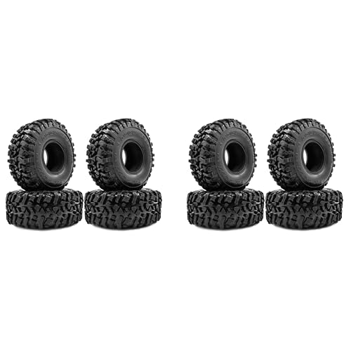 Reinscer 8PCS 120MM 1.9 Rubber Rocks Reifen Radreifen für 1/10 RC Rock Crawler Axial SCX10 90046 AXI03007 TRX4 D90 MST von Reinscer