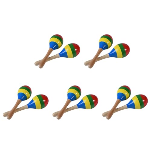 Reinscer Maracas Handpercussion-Rasseln, Rumba-Shaker-Musikinstrument Aus für Kinder und Erwachsene, 10Er-Set von Reinscer
