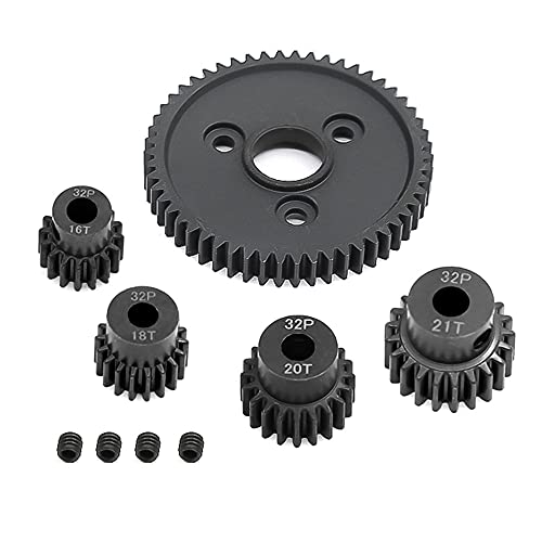 Reinscer Metall Stirn Rad Getriebe 54T 0,8 32P 3956 mit 16T 18T 20T 21T Ritzel Zahn Rad Satz für 1/10 Slash Stampede Summit E- von Reinscer