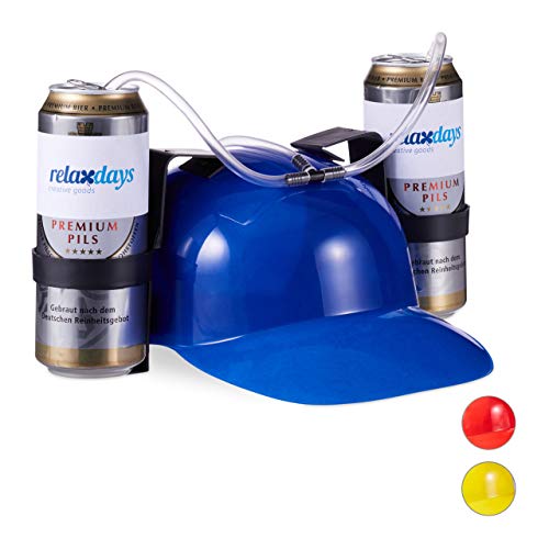 Relaxdays 1 x Party Trinkhelm, Helm mit Schlauch, für 2 Dosen Bier, Spaßartikel Fasching u. Fußball, lustiger Bierhelm, blau Relaxdays 1 x Party Trinkhelm, Helm mit Schlauch, für 2 Dosen Bier, Spaßartikel Fasching u. Fußball, lustiger Bierhelm, blau von Relaxdays