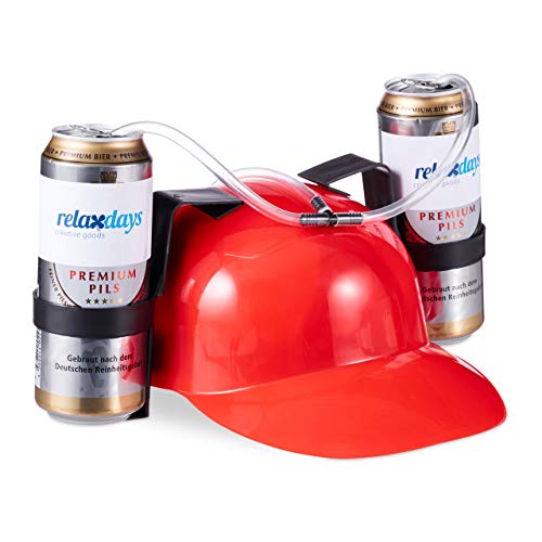 Relaxdays 10022789_47 Party Trinkhelm, Helm mit Schlauch, für 2 Dosen Bier, Spaßartikel Fasching u. Fußball, lustiger Bierhelm, rot, Unisex – Erwachsene, 1 Stück Relaxdays 10022789_47 Party Trinkhelm, Helm mit Schlauch, für 2 Dosen Bier, Spaßartikel Fasching u. Fußball, lustiger Bierhelm, rot, Unisex – Erwachsene, 1 Stück von Relaxdays