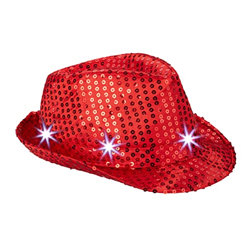 Relaxdays 10023897_47 Pailletten Hut, 6 blinkende LEDs, mit Glitzer, Männer & Frauen, JGA, Fasching, Partyhut, Einheitsgröße, rot, Unisex – Erwachsene Relaxdays 10023897_47 Pailletten Hut, 6 blinkende LEDs, mit Glitzer, Männer & Frauen, JGA, Fasching, Partyhut, Einheitsgröße, rot, Unisex – Erwachsene von Relaxdays