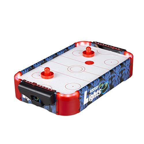 Relaxdays 10024098 Airhockey Tischspiel, Profi Lufthockey mit LED-Beleuchtung, mit Gebläse, inklusive Zubehör, Tischhockey, bunt von Relaxdays