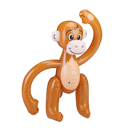Relaxdays 10024252 aufblasbarer AFFE, Äffchen Schwimmtier, Dschungel Party Deko, Safari, Karneval, Kinder Wasserspielzeug, braun Affe-ausblasbar-61 cm, 1 Stück Relaxdays 10024252 aufblasbarer AFFE, Äffchen Schwimmtier, Dschungel Party Deko, Safari, Karneval, Kinder Wasserspielzeug, braun Affe-ausblasbar-61 cm, 1 Stück von Relaxdays