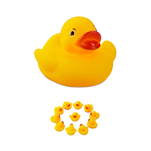 Relaxdays Badeente 5cm 12er Set, klassisches Quietscheentchen für die Badewanne, Badespielzeug für Groß und Klein, gelb Relaxdays Badeente 5cm 12er Set, klassisches Quietscheentchen für die Badewanne, Badespielzeug für Groß und Klein, gelb von Relaxdays