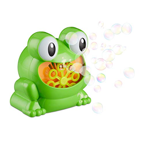Relaxdays 10024940 Seifenblasenmaschine "Frosch" 13cm, Seifenblasen für Kindergeburtstag und Hochzeit, Mini Bubble Machine, grün Relaxdays 10024940 Seifenblasenmaschine "Frosch" 13cm, Seifenblasen für Kindergeburtstag und Hochzeit, Mini Bubble Machine, grün von Relaxdays