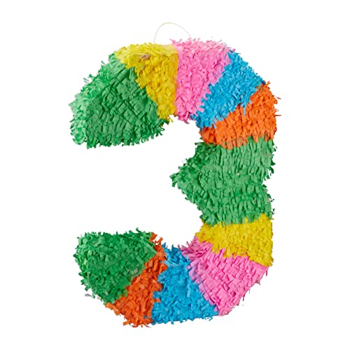 Relaxdays Pinata Geburtstag, Zahl 3, zum Aufhängen, Kinder & Erwachsene, Papier, zum selbst Befüllen, Piñata, bunt Relaxdays Pinata Geburtstag, Zahl 3, zum Aufhängen, Kinder & Erwachsene, Papier, zum selbst Befüllen, Piñata, bunt von Relaxdays